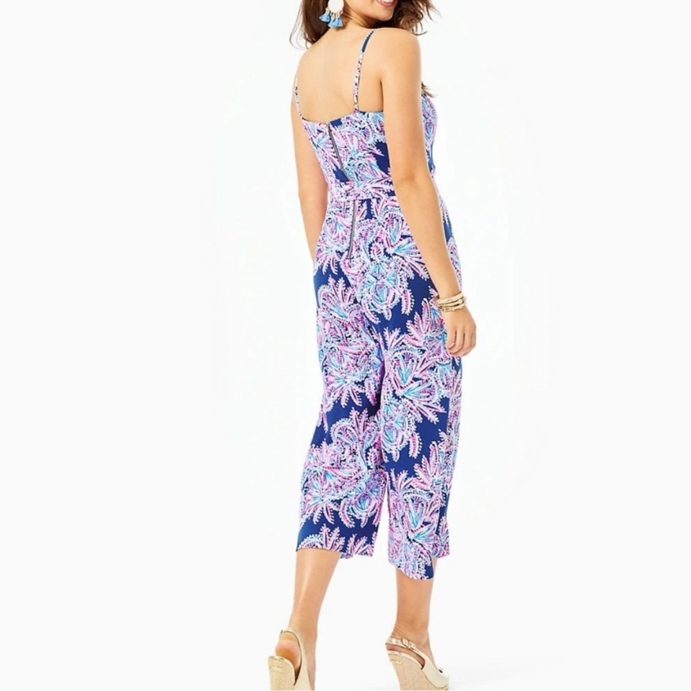 Lilly Pulitzer Sandra Jumpsuit Oyster Bay Size 2 NO BELT - Picture 2 of 10
